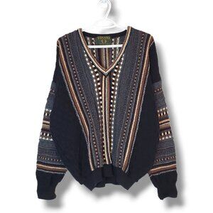 Vintage 90s Tosani 3D Knit Sweater Black Size XL